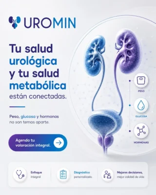 El peso, el azúcar en sangre y los niveles hormonales no son temas aparte de tu salud urológica: están conectados, y cuidar uno ayuda a cuidar el otro. Un chequeo metabólico completo, no solo urológico, te permite obtener un panorama más claro de tu salud.

¿Quieres agendar tu valoración integral? Escríbenos.