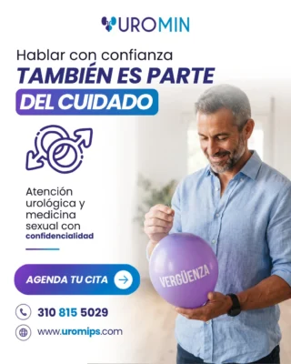 Hay preguntas sobre la vida sexual o urinaria que muchas personas aplazan por vergüenza. En consulta puedes hablarlas con tranquilidad: escuchar sin juzgar también hace parte de una atención profesional.

Cuidamos la confidencialidad y te acompañamos con claridad. 

Da el primer paso y agenda una valoración.